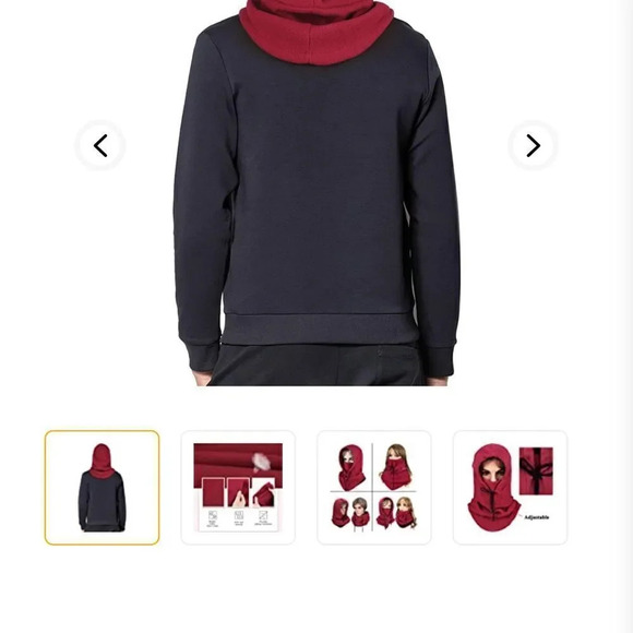 Joyoldelf Thermal Balaclava Face Mask Outdoor Sports Mask Hood Hat - Picture 4 of 12